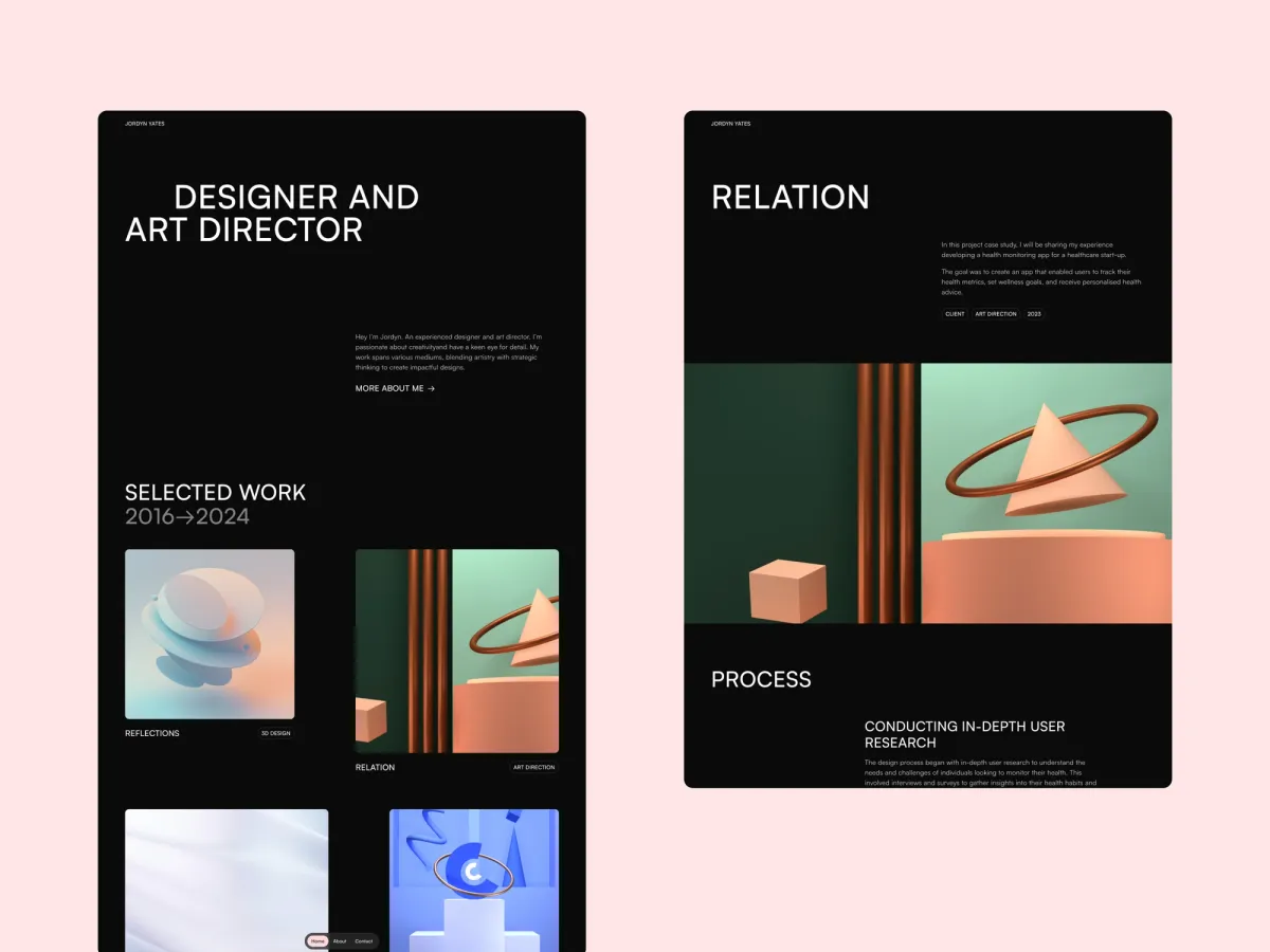 Darkfolio Framer template screenshot 2
