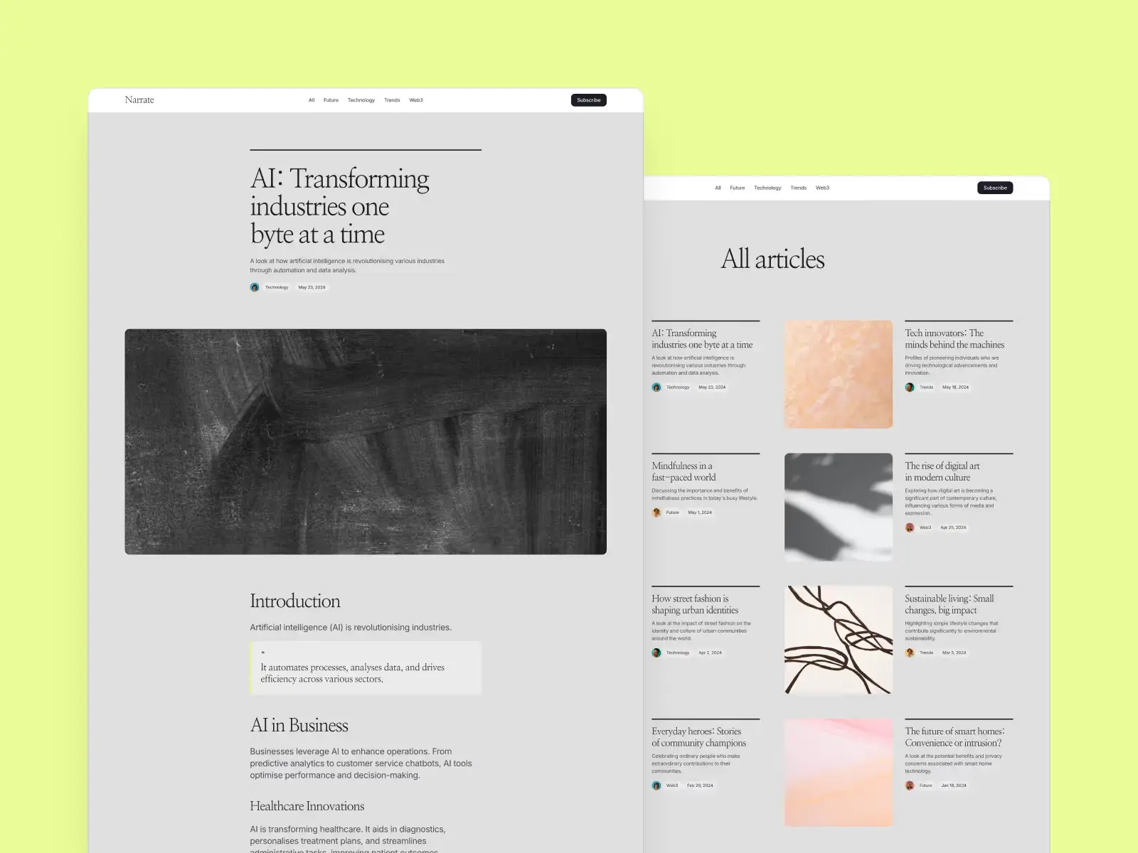 Compose blog Framer template by Bryn Taylor