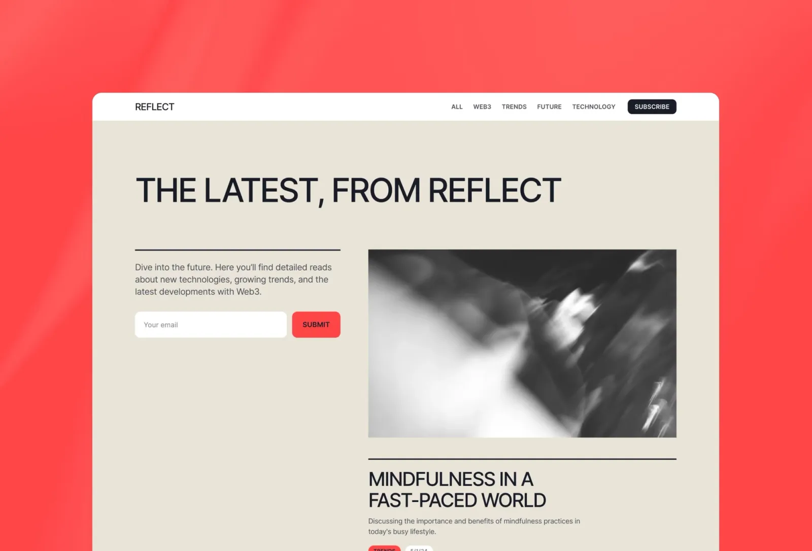 Reflect Framer template by Bryn Taylor