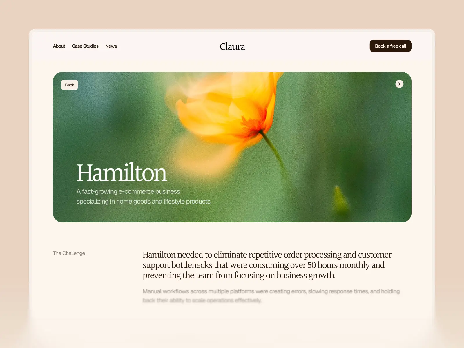 Claura Framer template