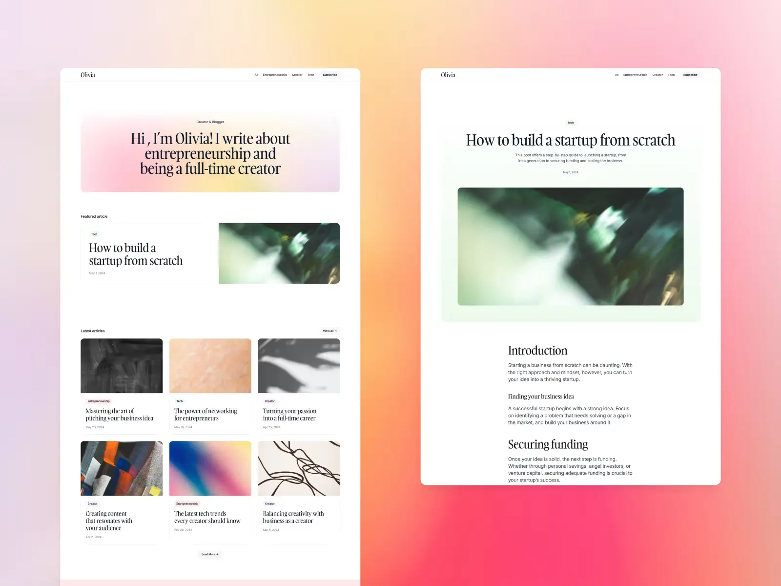 Compose blog Framer template by Bryn Taylor