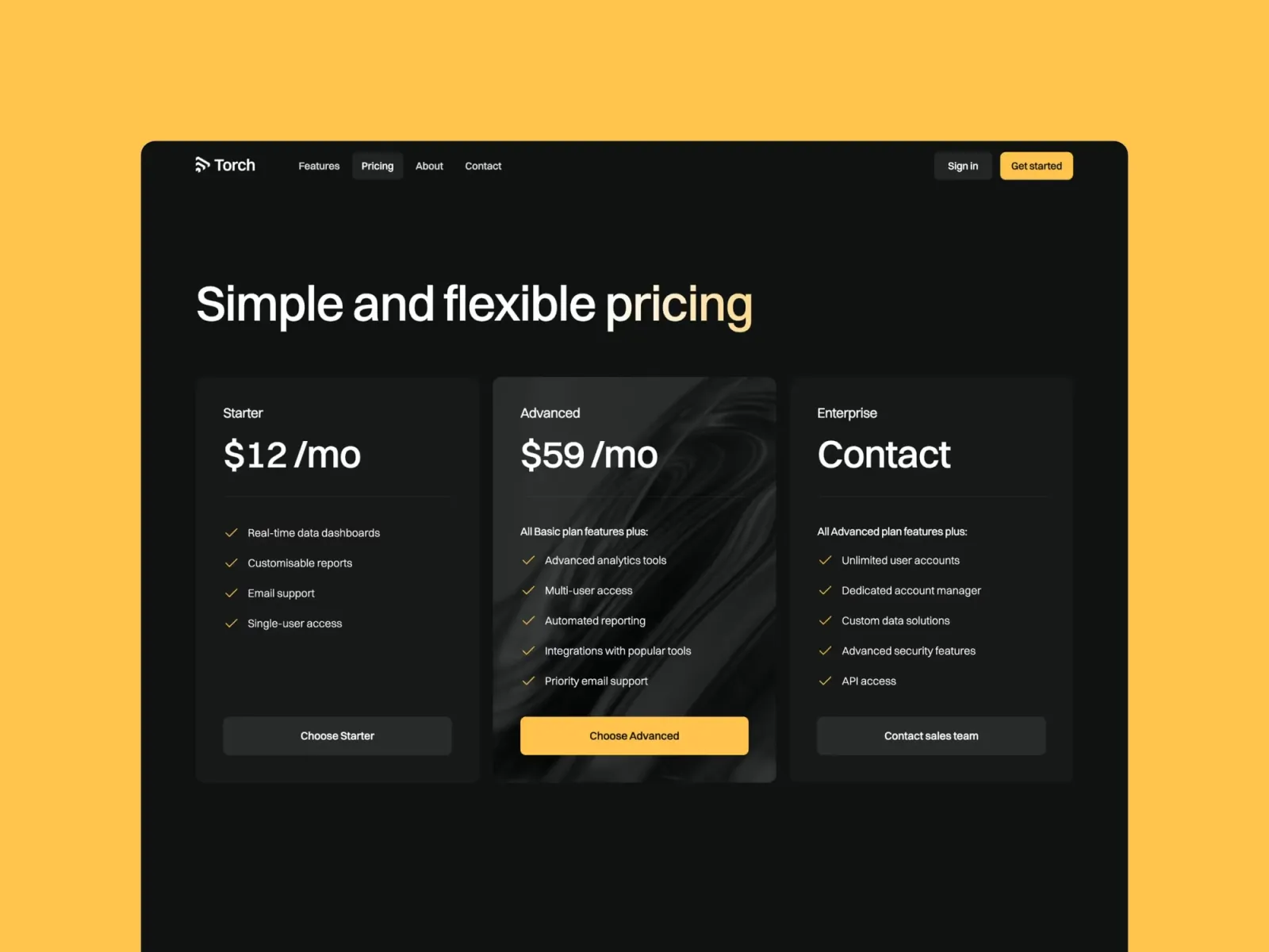 Torch Framer template by Bryn Taylor