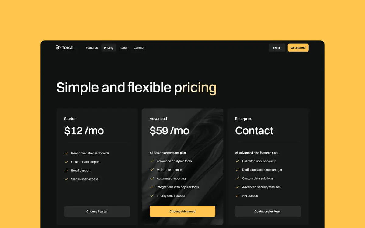 Torch Webflow template screenshot 4