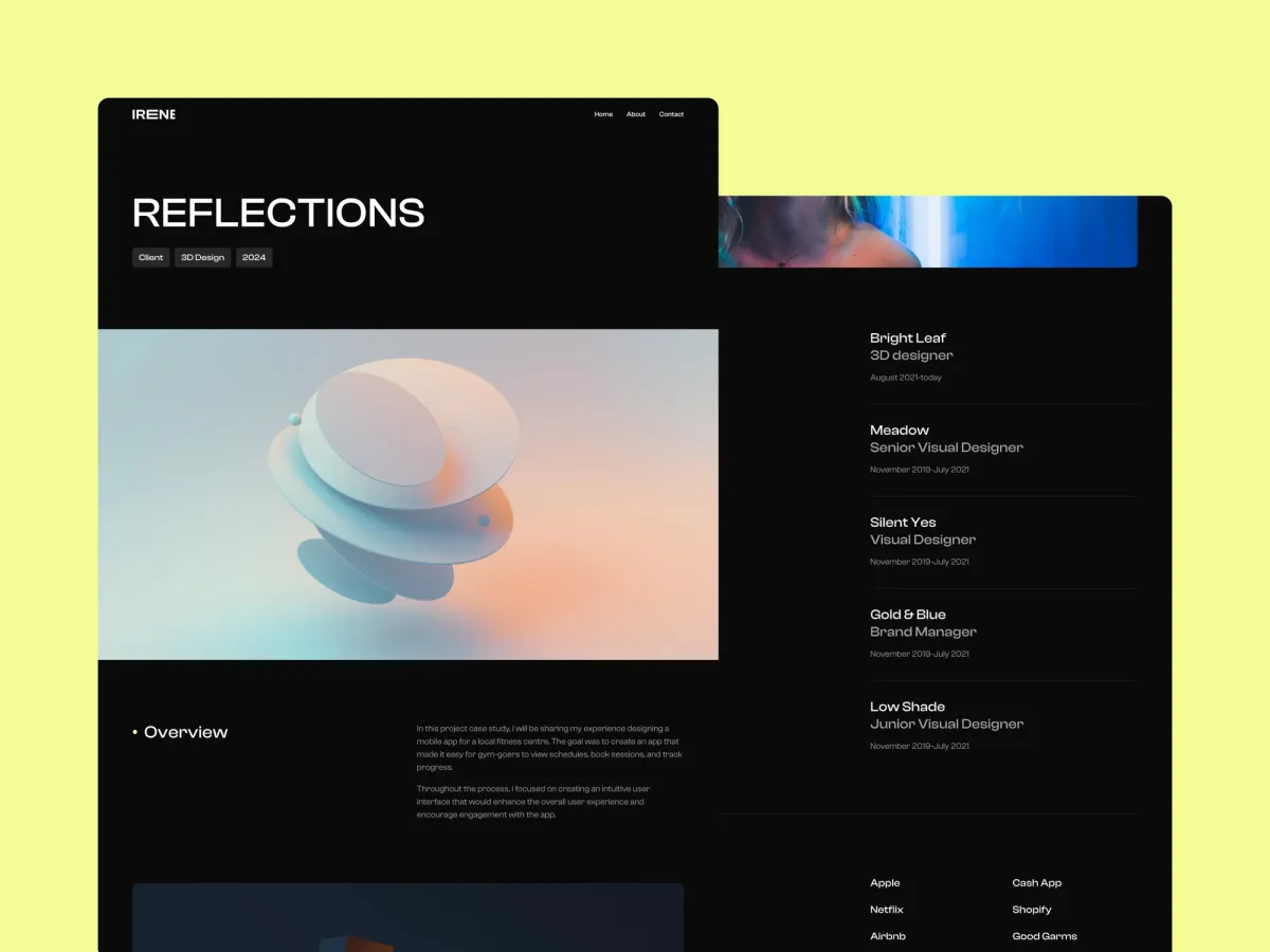 Irene Framer template screenshot 5