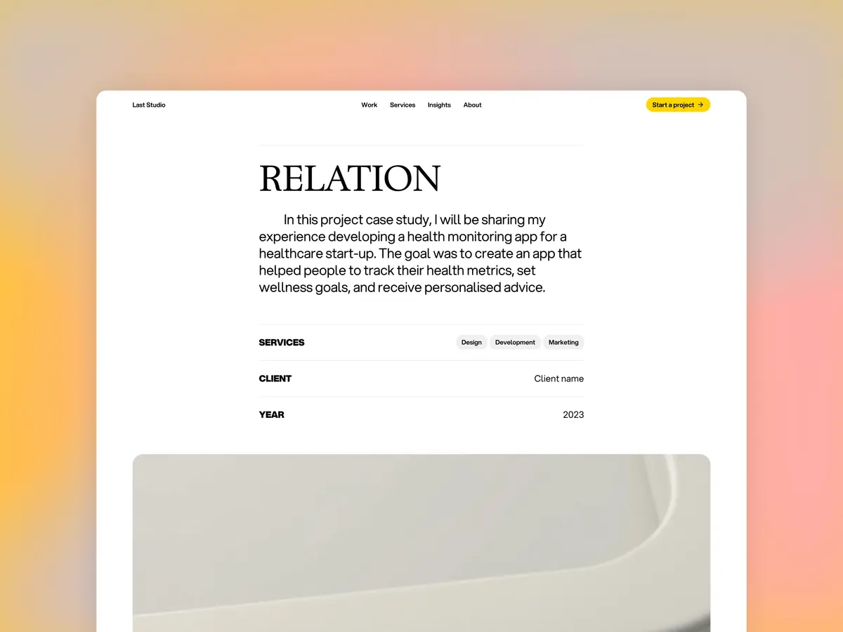 Last Studio Framer template screenshot 3