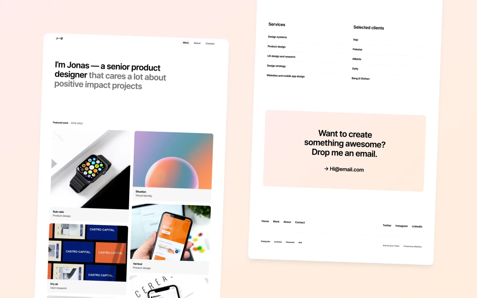Jonas Webflow template by Bryn Taylor