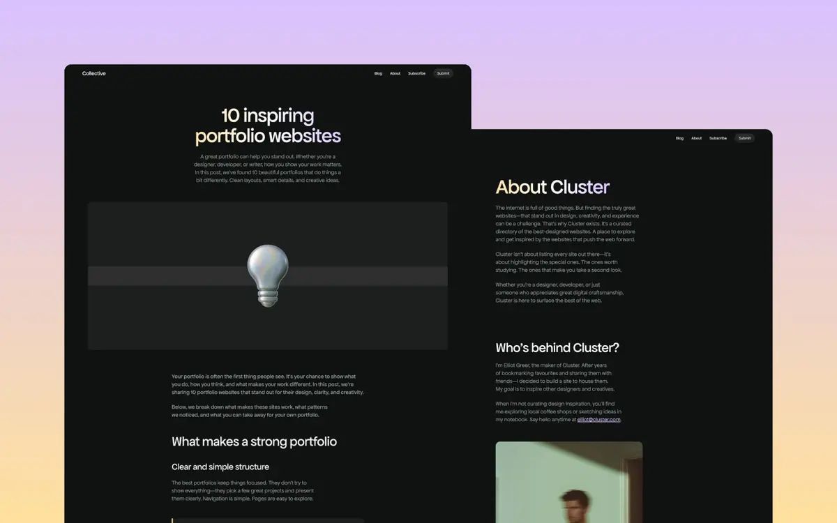 Collected Webflow template screenshot 5
