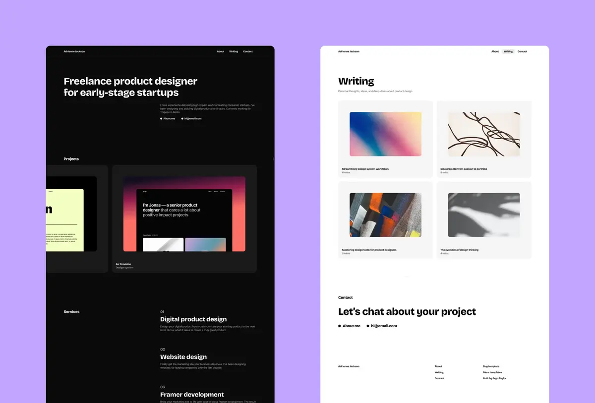Lucid Framer portfolio template screenshot 2