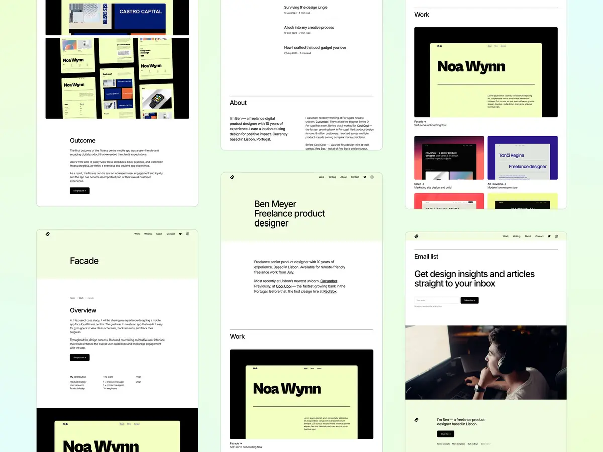 Sharp Framer portfolio template screenshot 5