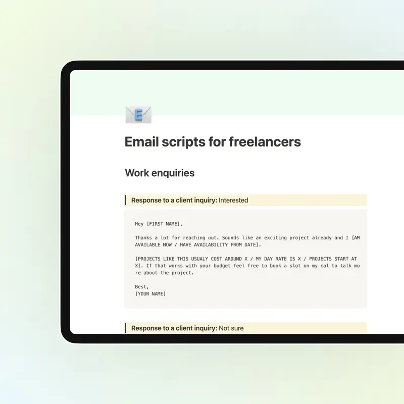 23 email scripts for freelancers