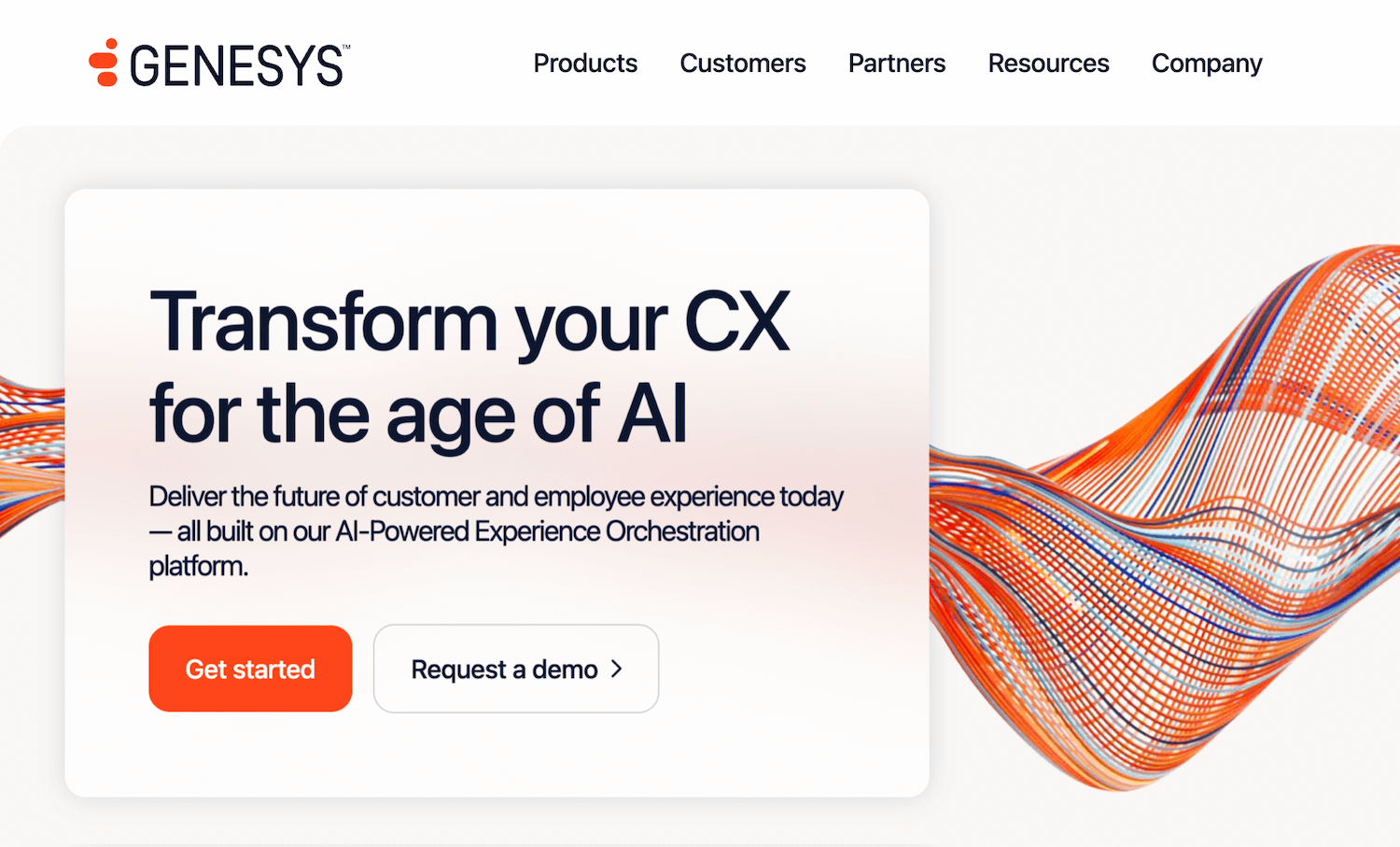 Genesys homepage: Transform your CX for the age of AI