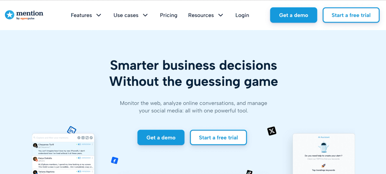 Mention homepage: Smarter business decisions without the guessing game