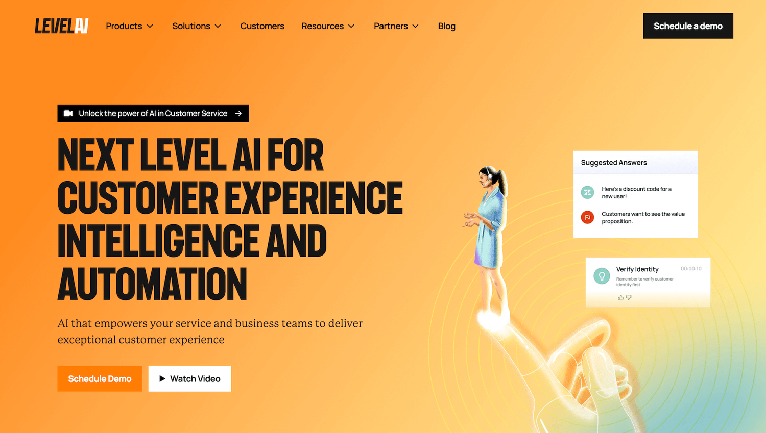Level AI homepage: Customer Experience Intelligence & Automation
