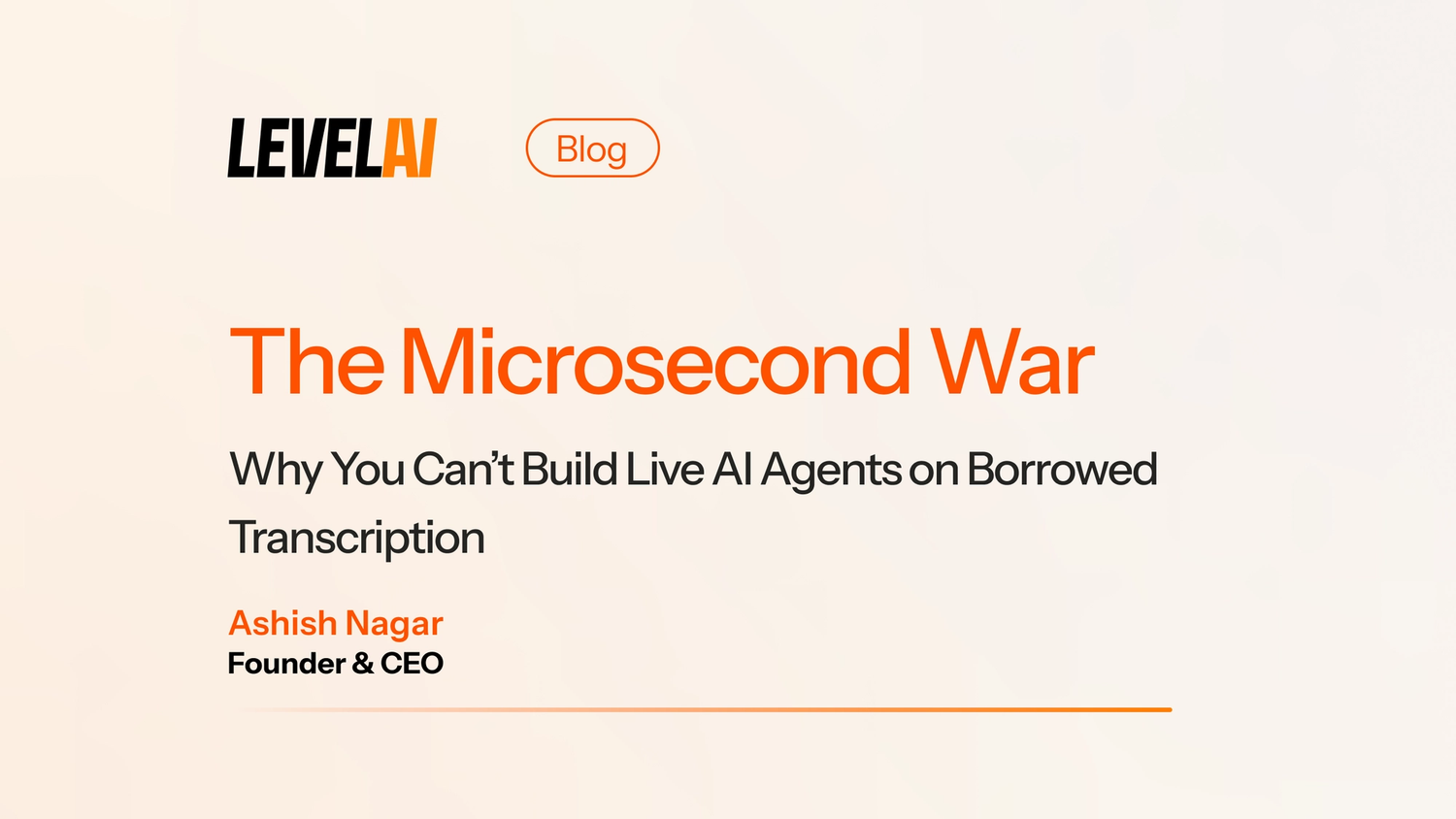 The Microsecond War: Why You Can’t Build Live AI Agents on Borrowed Transcription