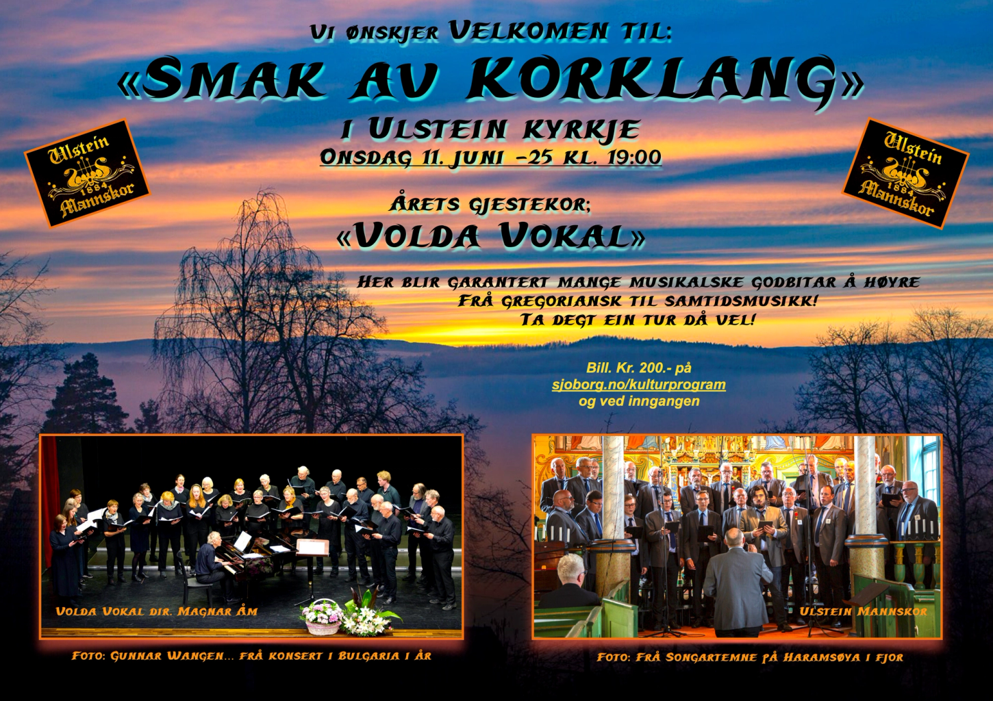 Kollasj for konserten med Smak av korklang.