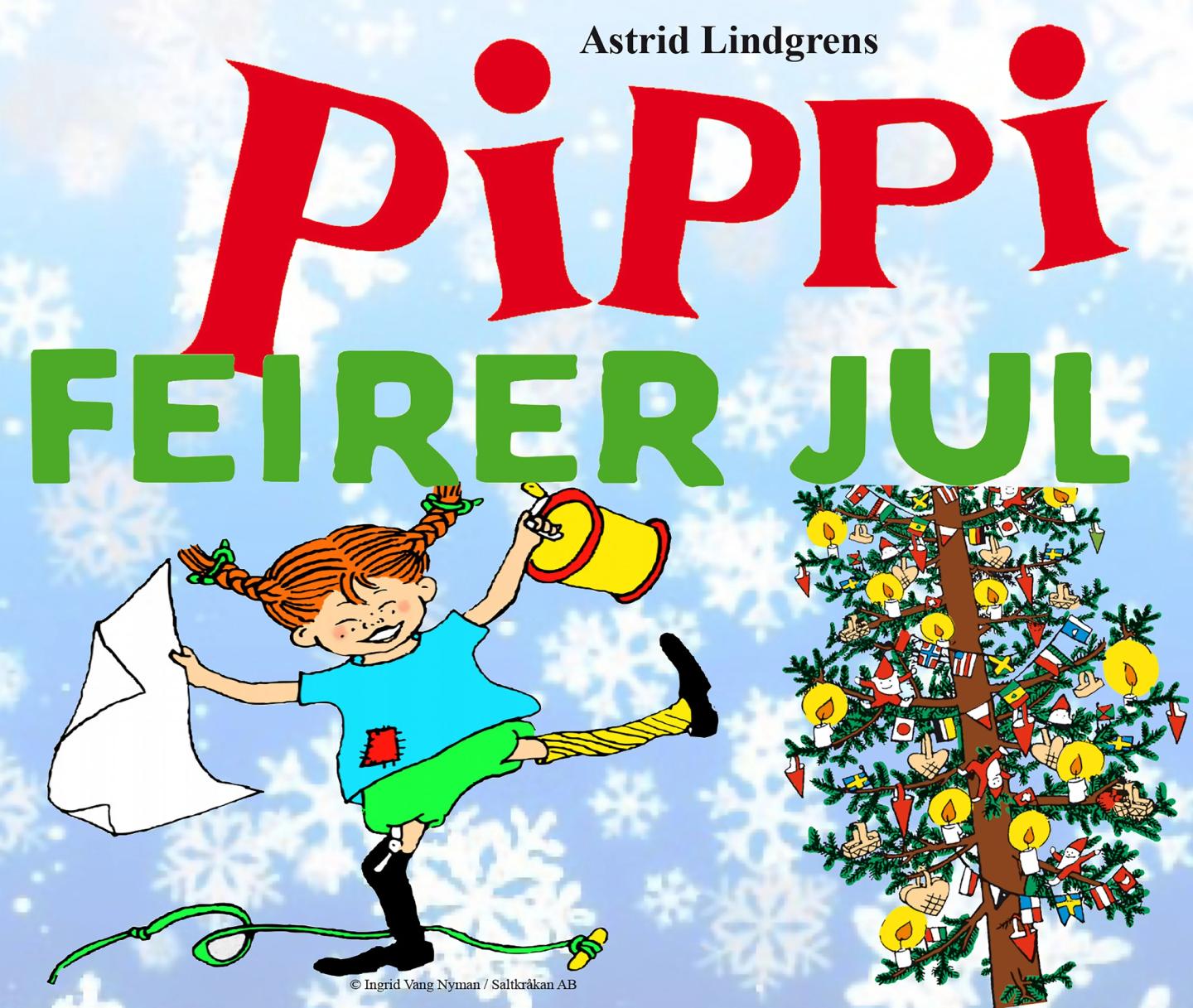 Logo med Pippi feirer jul.