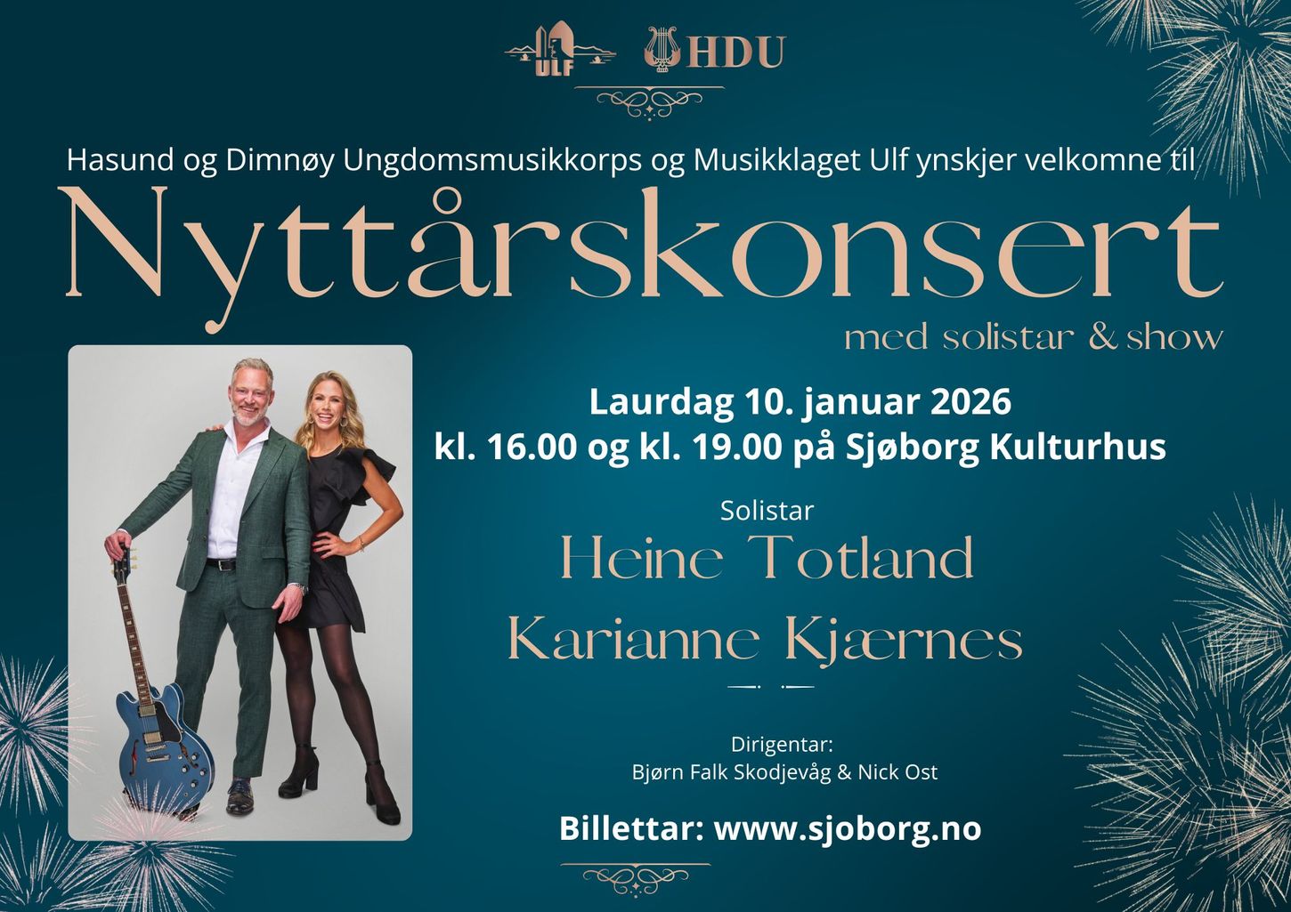 Plakat for Nyttårskonsert 2026 med Ulf og HDU