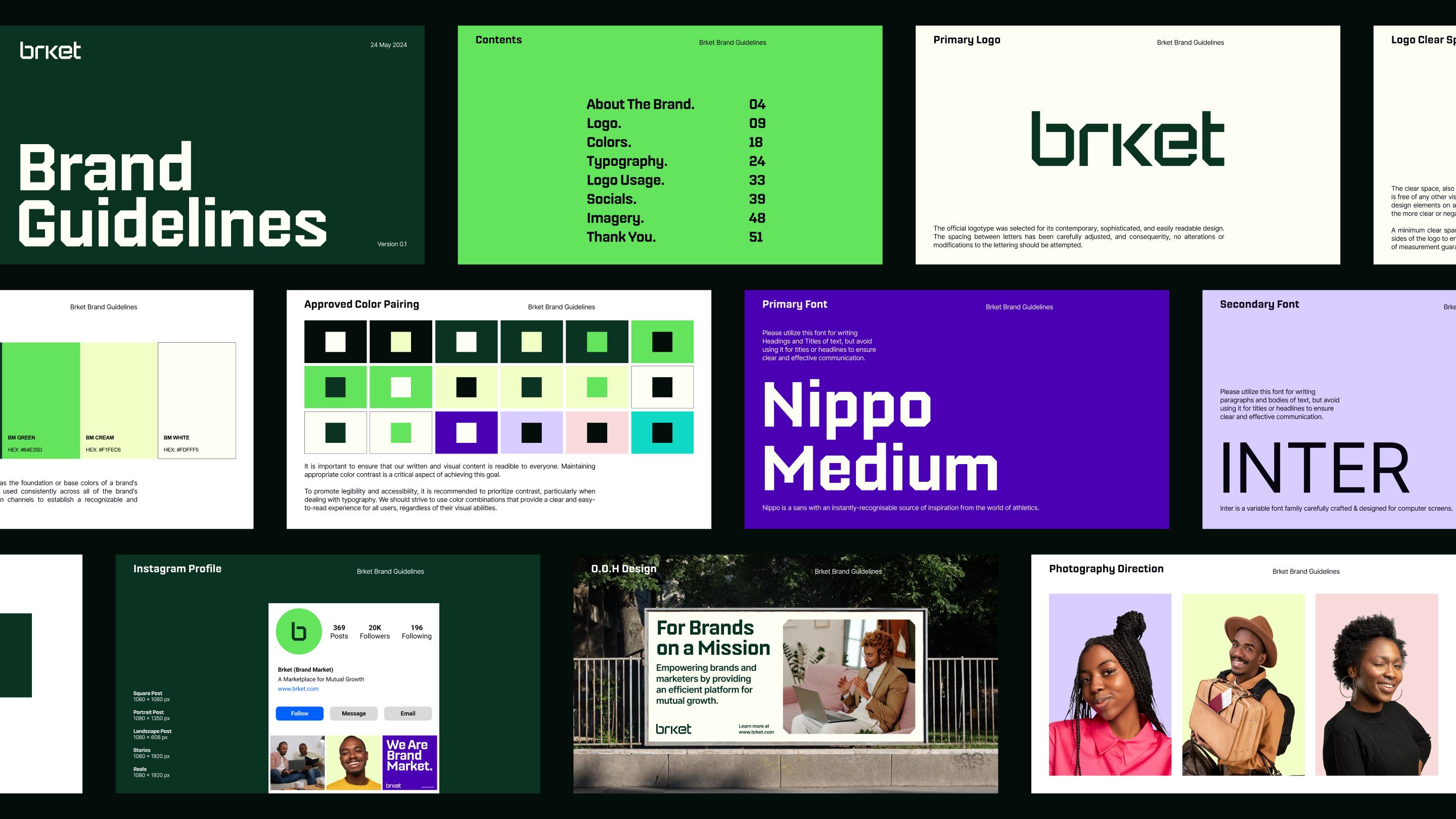 Overview of the Brket brand guidelines.