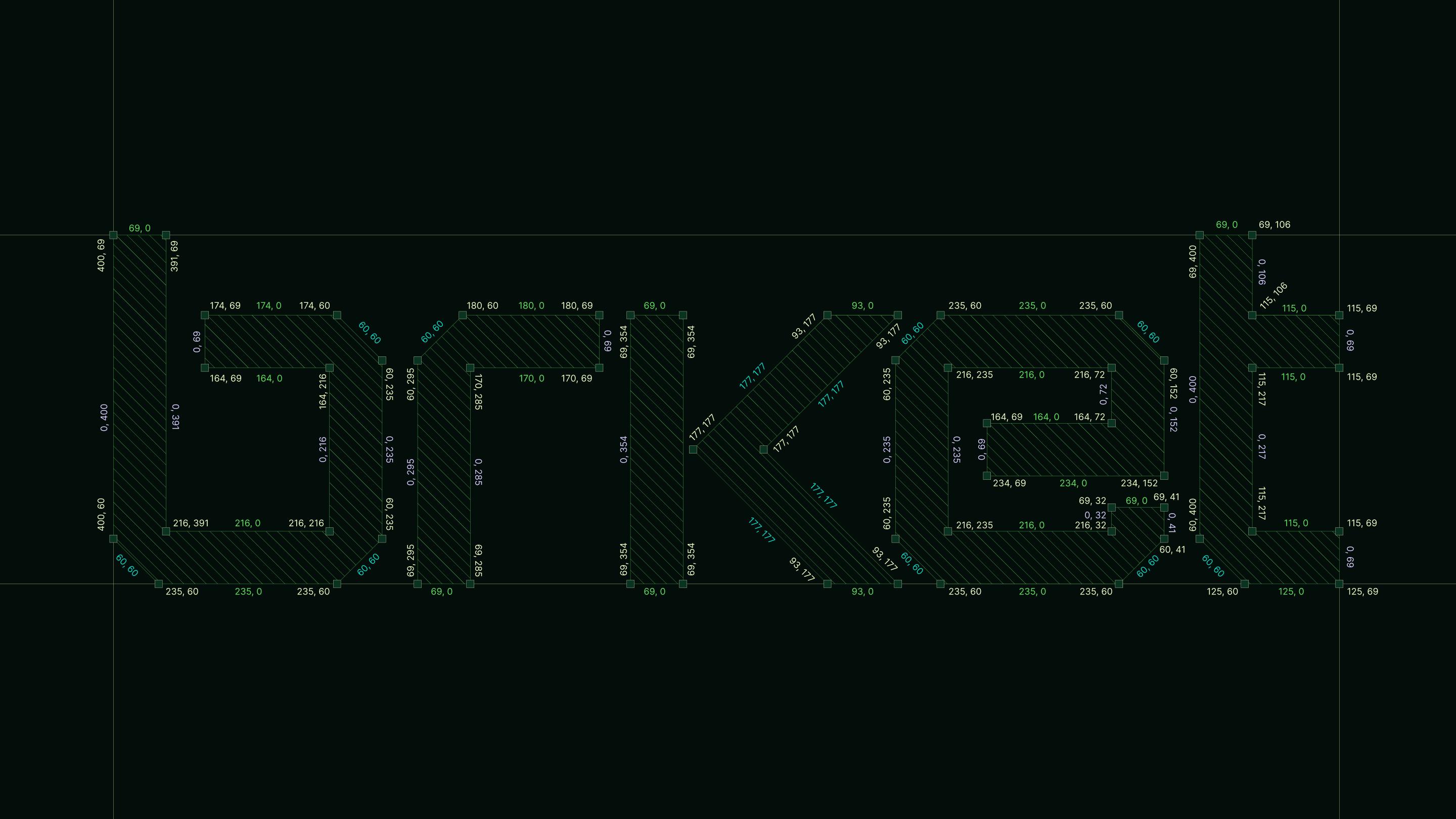 Geometric construction of the Brket wordmark.