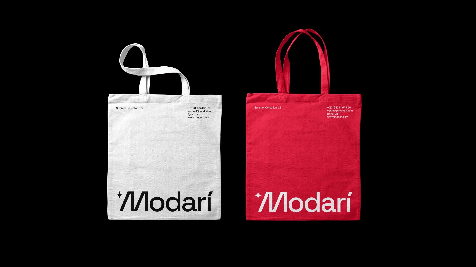 Modari branded shopping bags