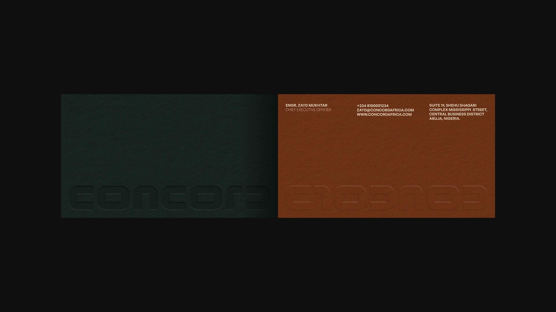 CONCORD branded business cards