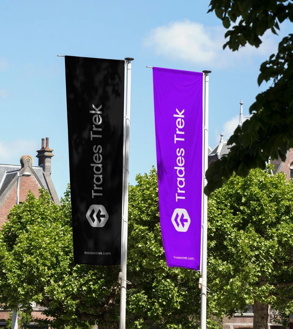 Trades Trek exterior branded banners