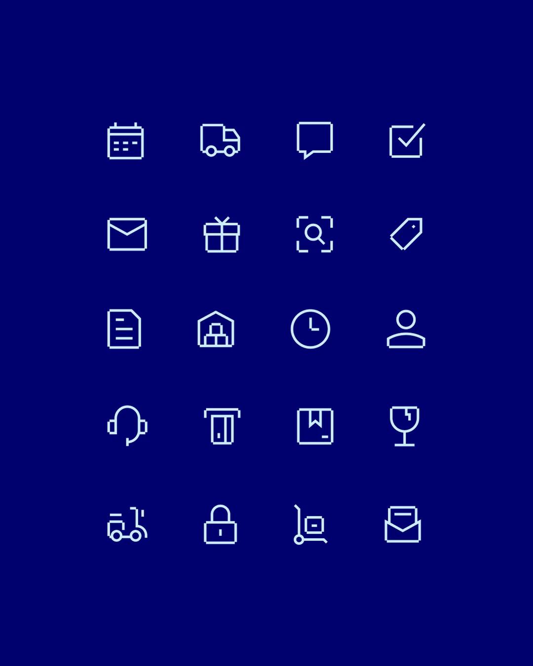 Waybill logistics icon library