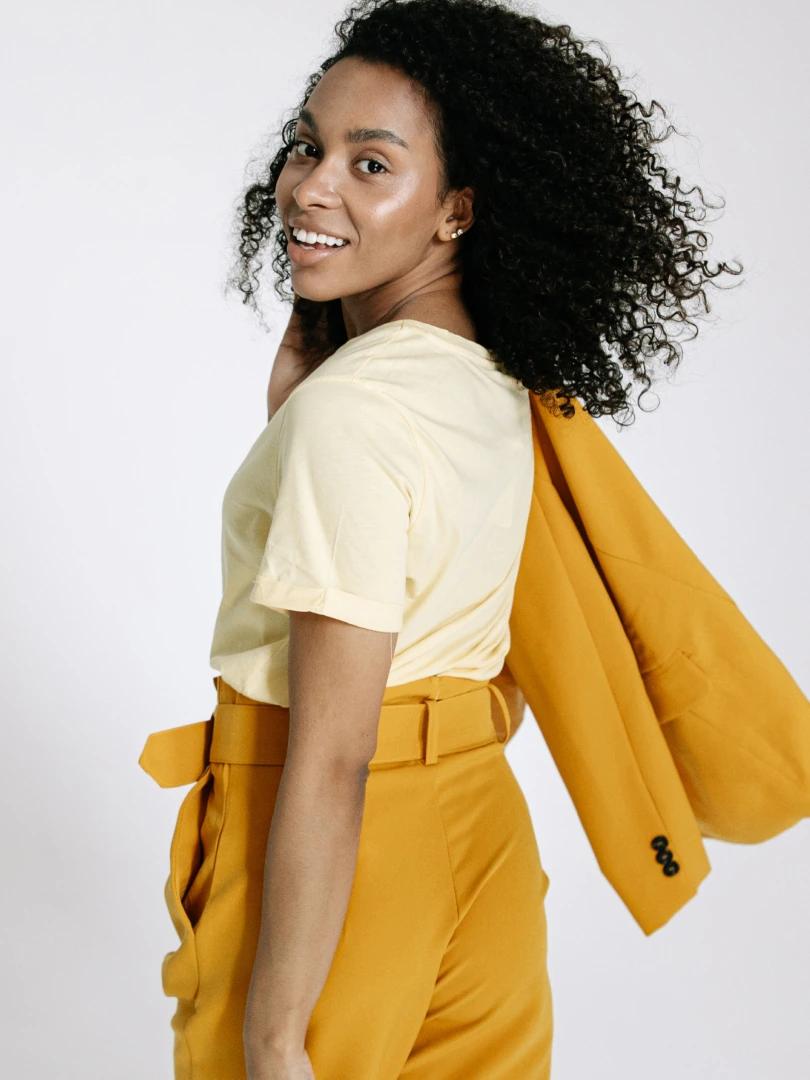 Modari yellow and white fashion campaign