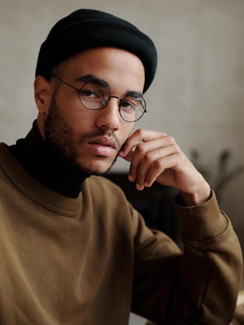 Modari streetwear portrait with black beanie