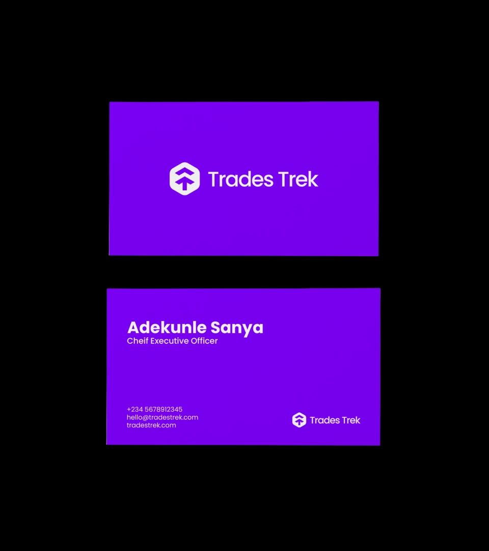 Trades Trek violet business cards