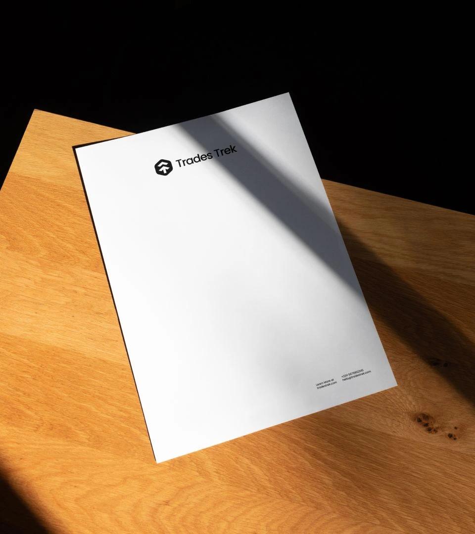 Trades Trek branded letterhead