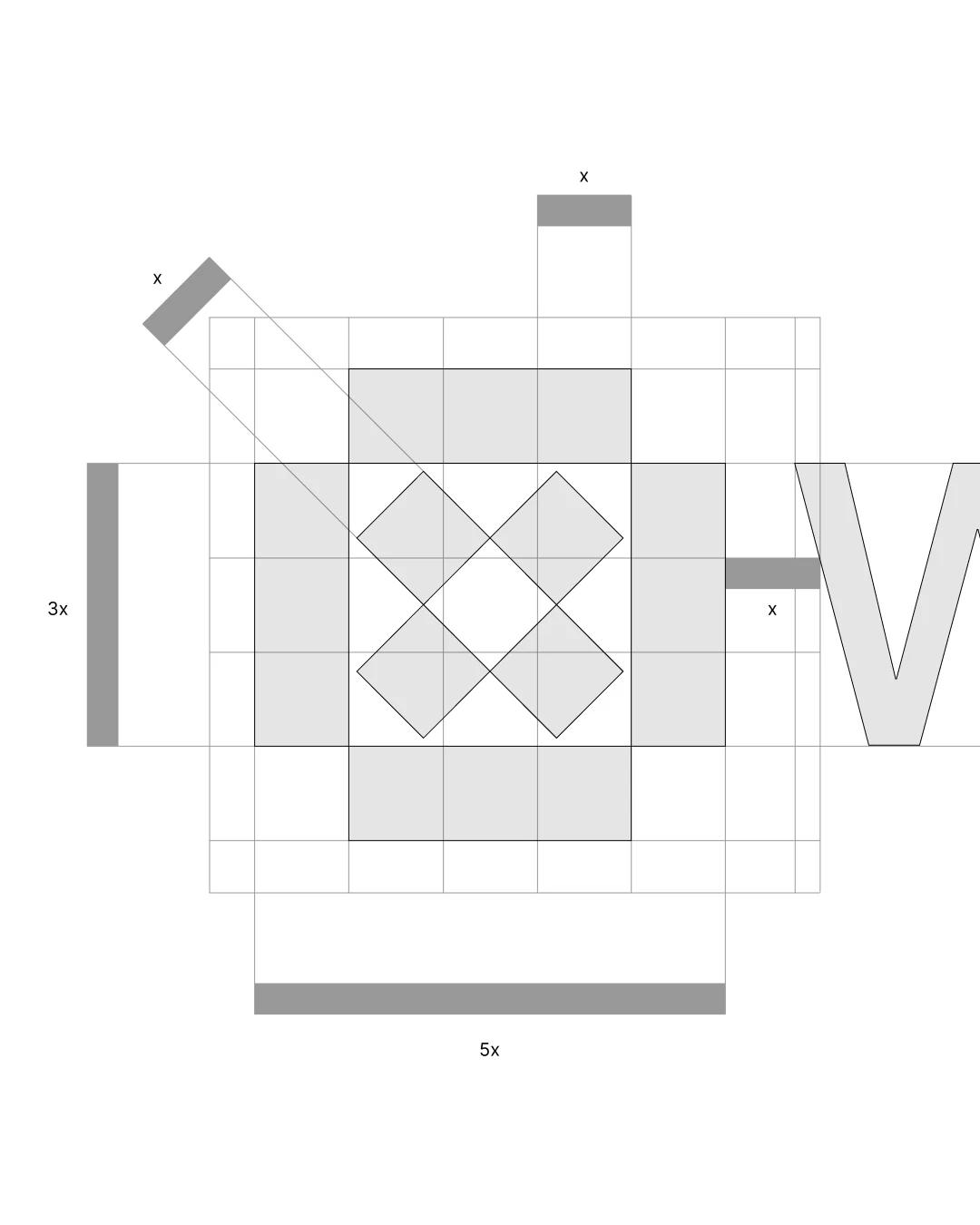 Waybill symbol construction grid