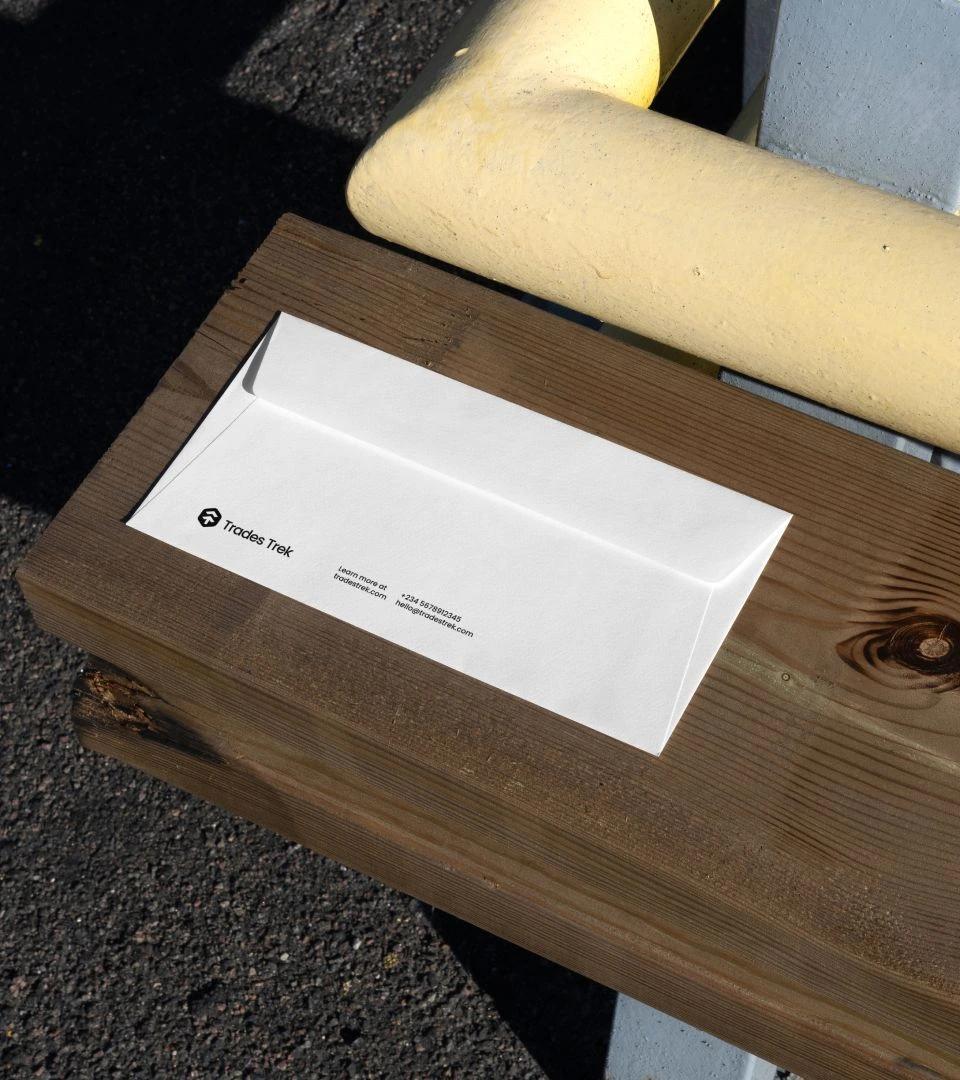 Trades Trek branded envelope