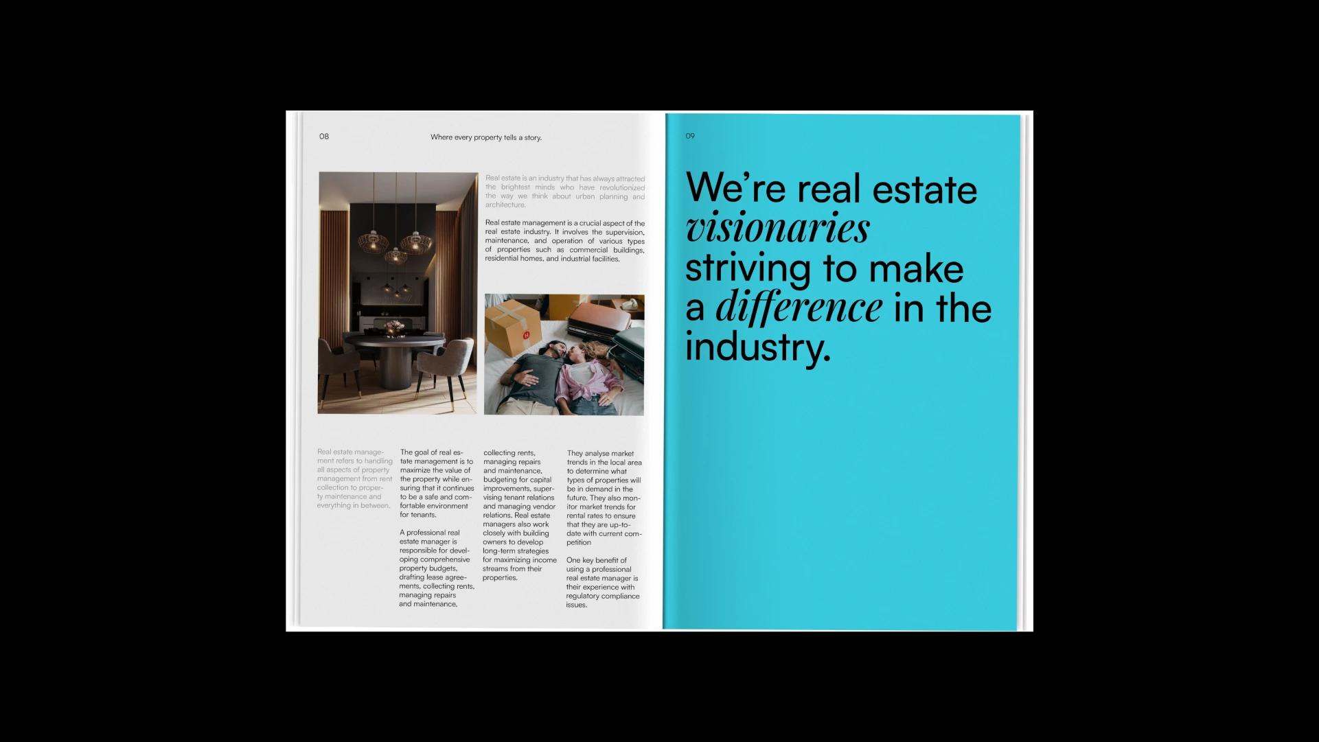 Reavis sky blue brochure spread