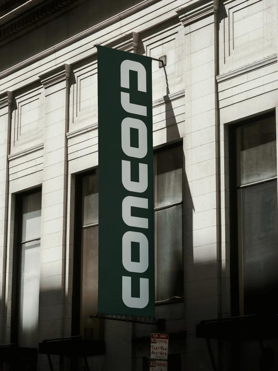 CONCORD exterior flag signage