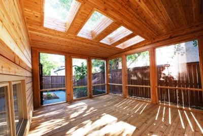 Claywork Design & Construction: Cedar Sunroom