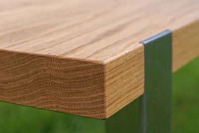 Claywork Design & Construction: White Oak + Steel Bench