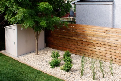 Claywork Design & Construction: Horizontal Slat Fence