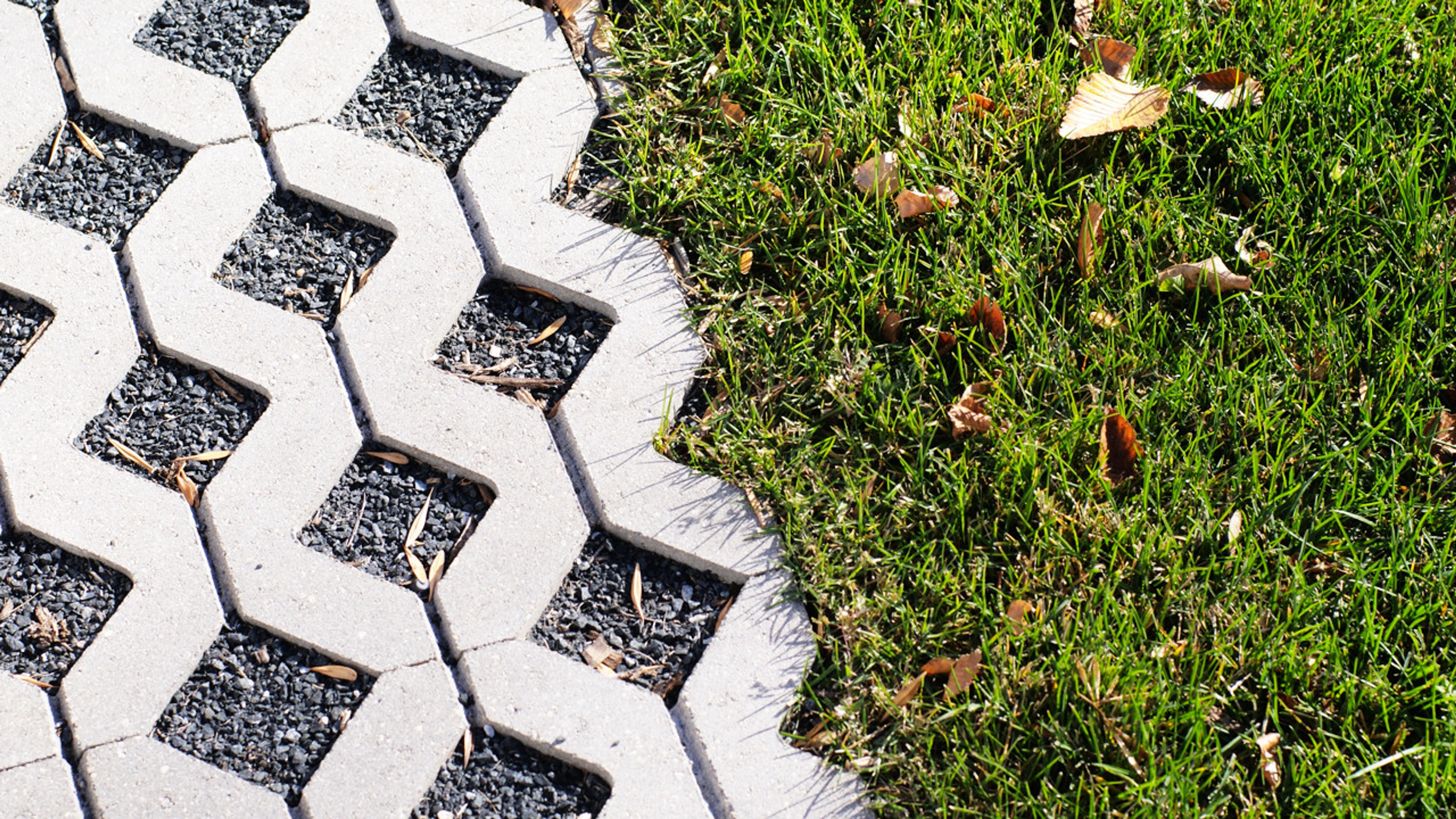 Claywork Design & Construction: turfstone walkway