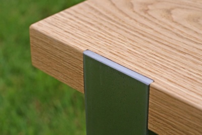 Claywork Design & Construction: White Oak + Steel Bench