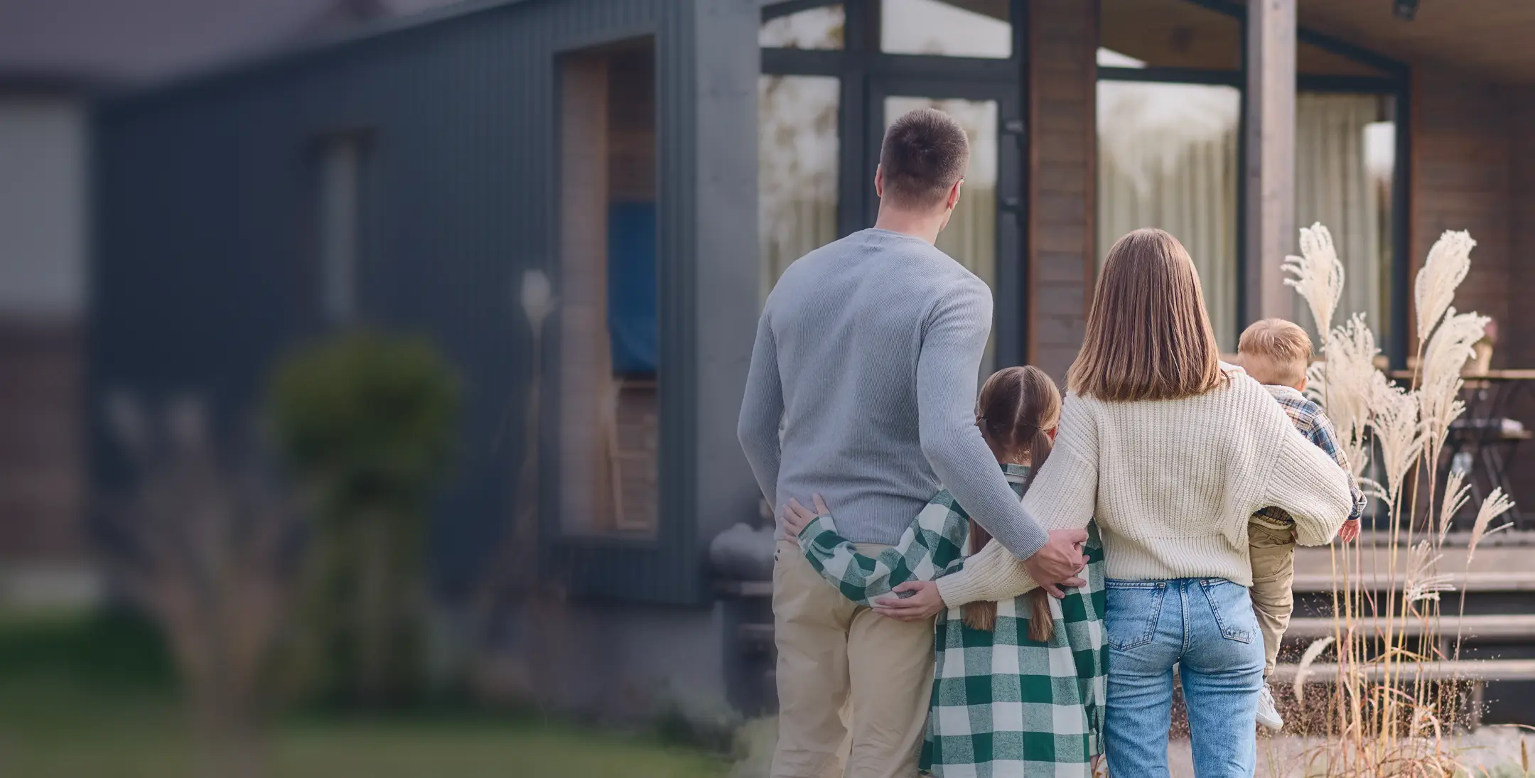 Family looking at their dream home