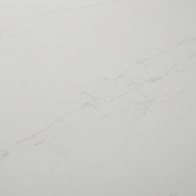 Engineered stone benchtop, white with fine veining