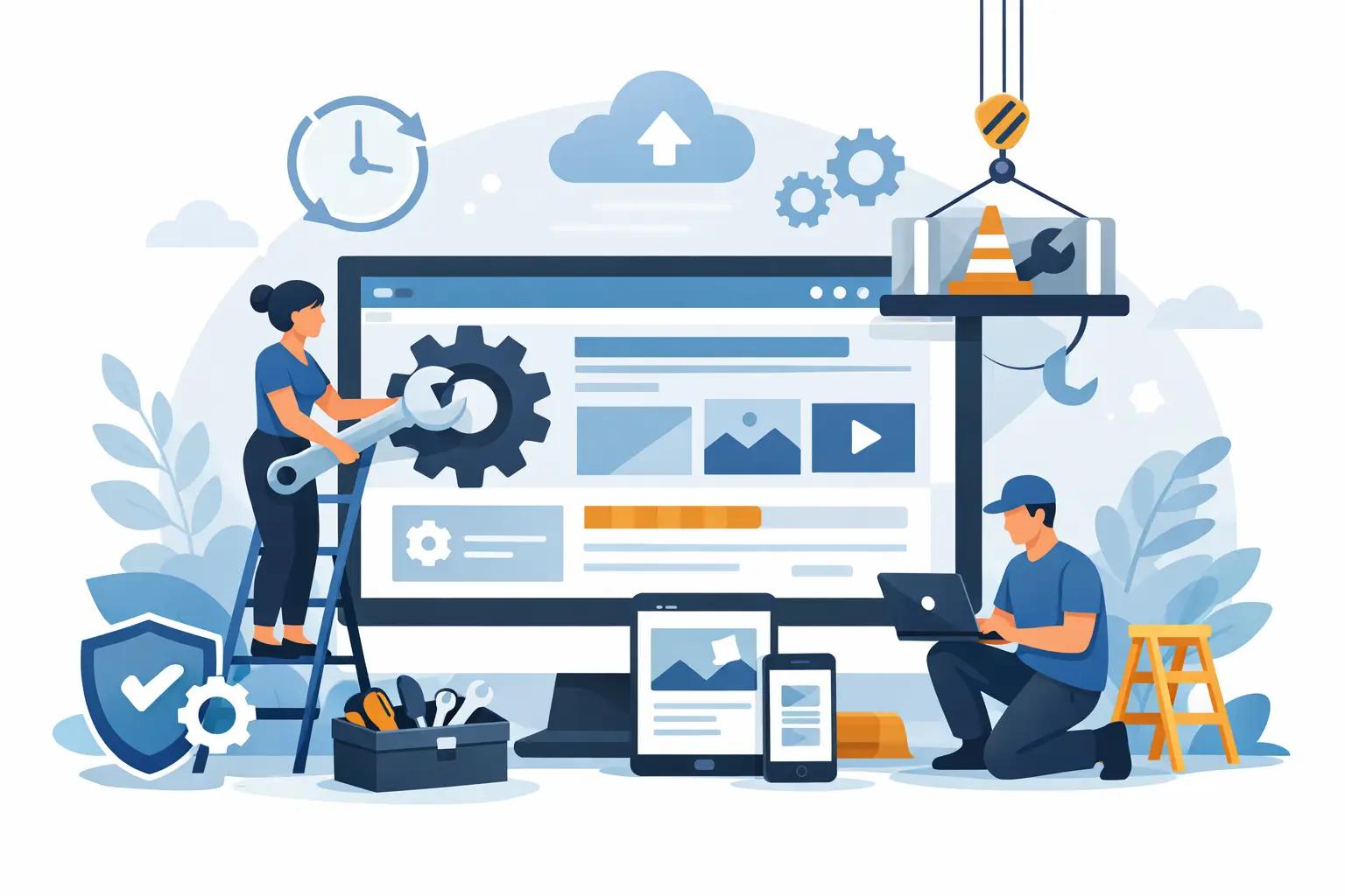 Illustration für den Artikel "Website Wartung für kleine Unternehmen"