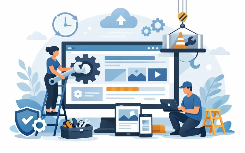 Illustration für den Artikel "Website Wartung für kleine Unternehmen"