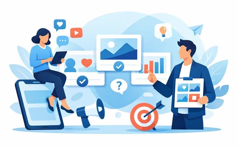 Eine Illustration für den Artikel "Welche Inhalte für Social Media passen wirklich?"