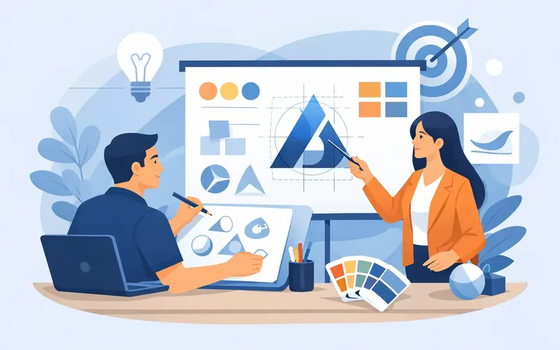 Illustration für den Artikel "Logo Design für Unternehmen richtig planen"