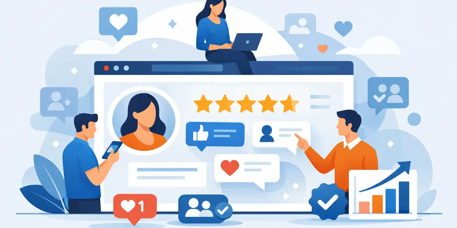 Illustration für den Artikel "Social Proof auf der Website einbauen"