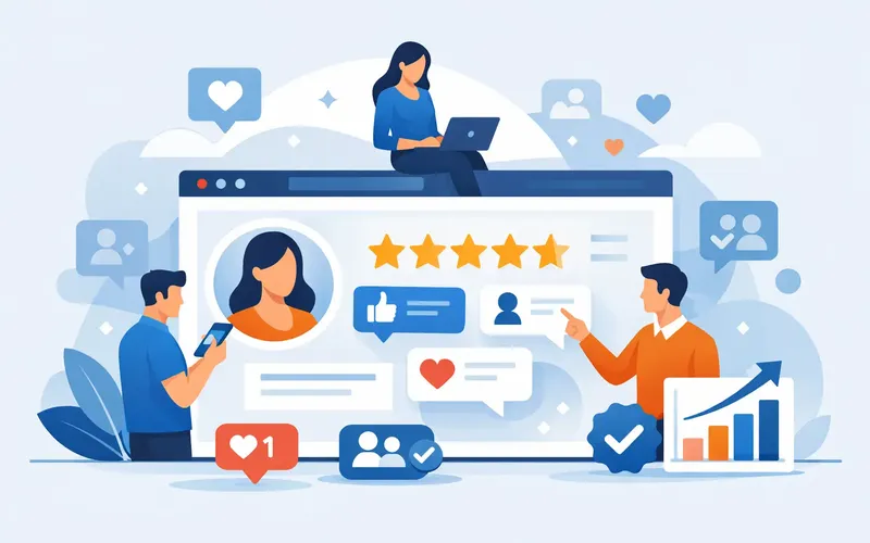 Illustration für den Artikel "Social Proof auf der Website einbauen"