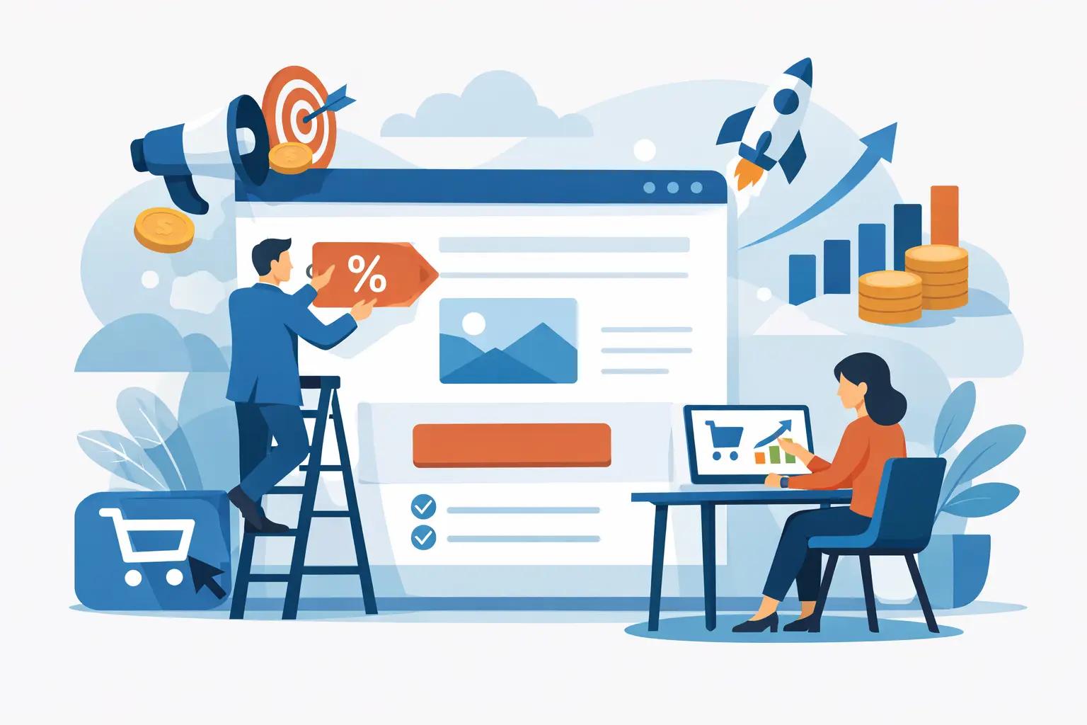 Illustration für den Artikel "Verkaufsstarke Landingpages für Angebote bauen"