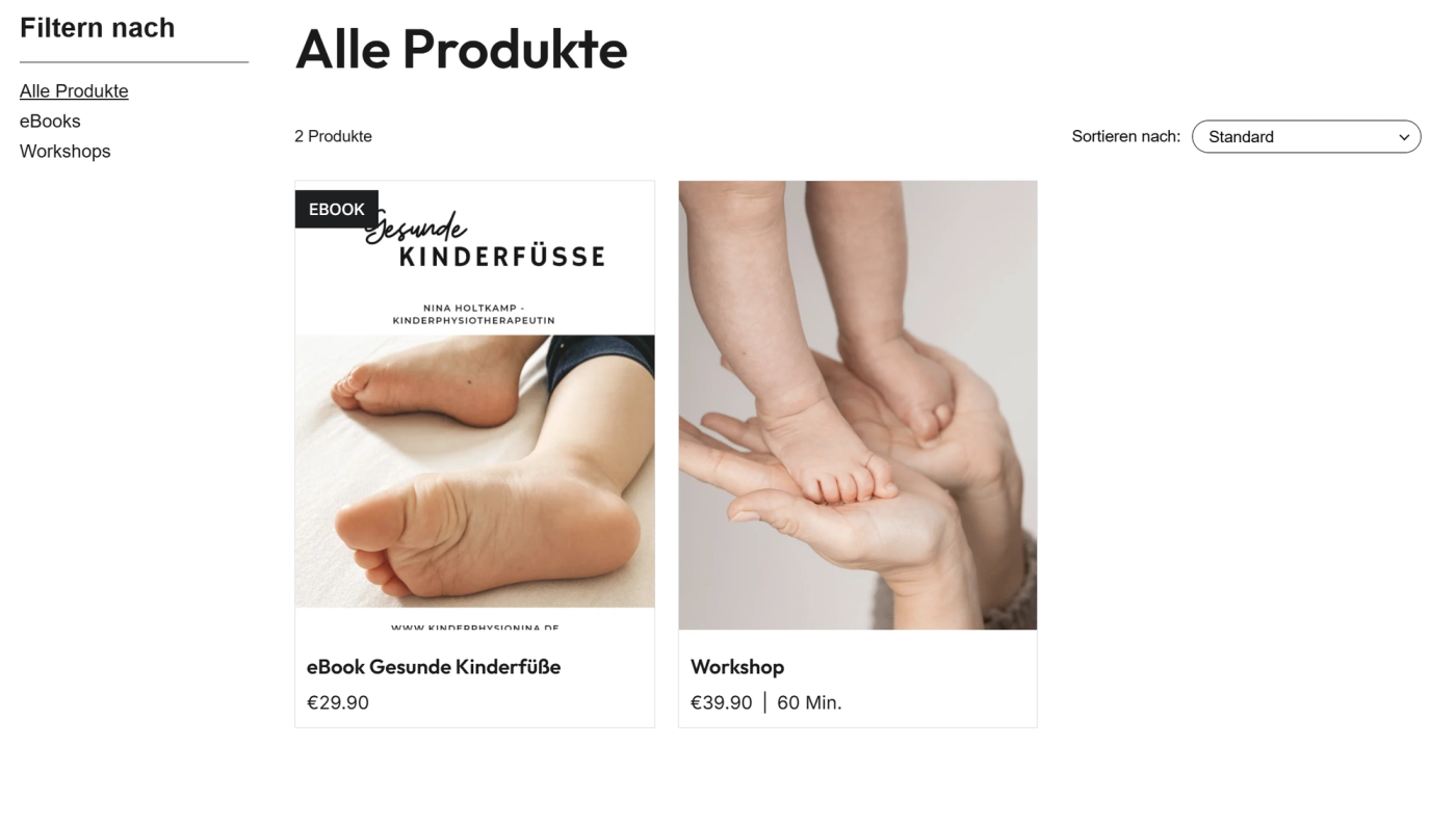 Shop & Termine auf der neuen Website